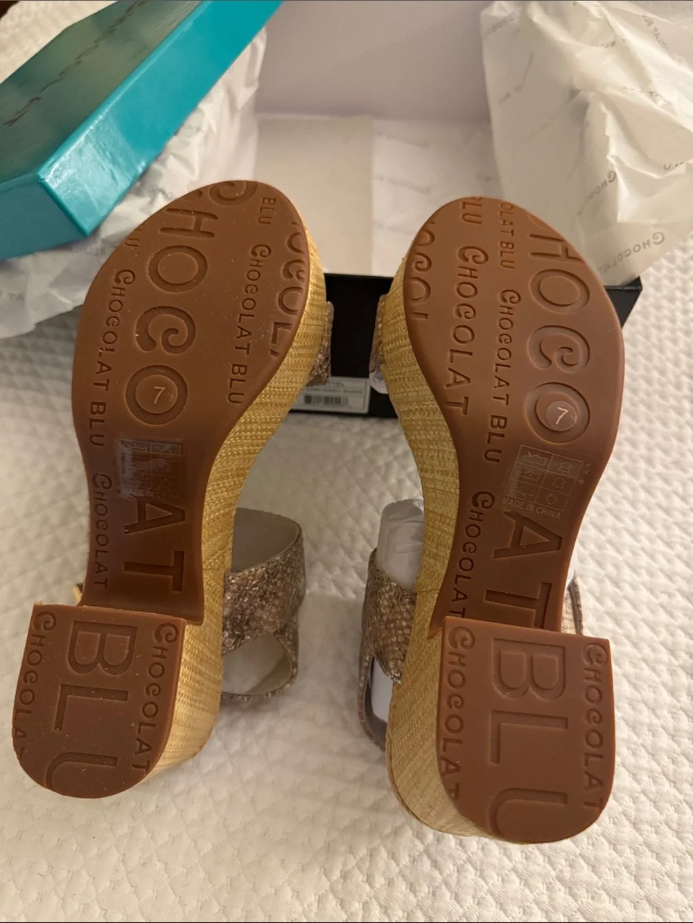 Chocolat Blu Grettel Platform Sandals In Tan Embossed Snake